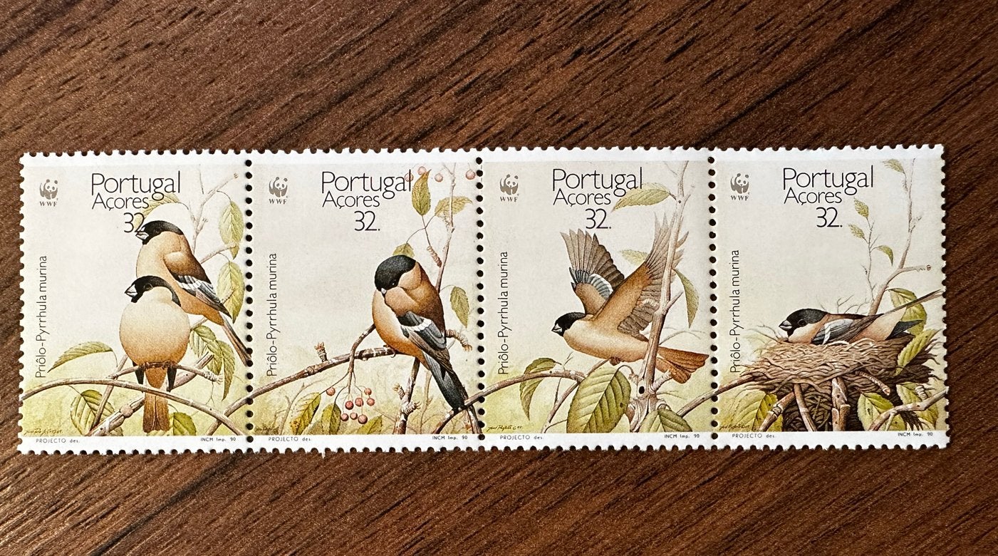 Portugal Azoren 1990 WWF vogels goudvink postfris, Ophalen of Verzenden, Portugal, Postfris