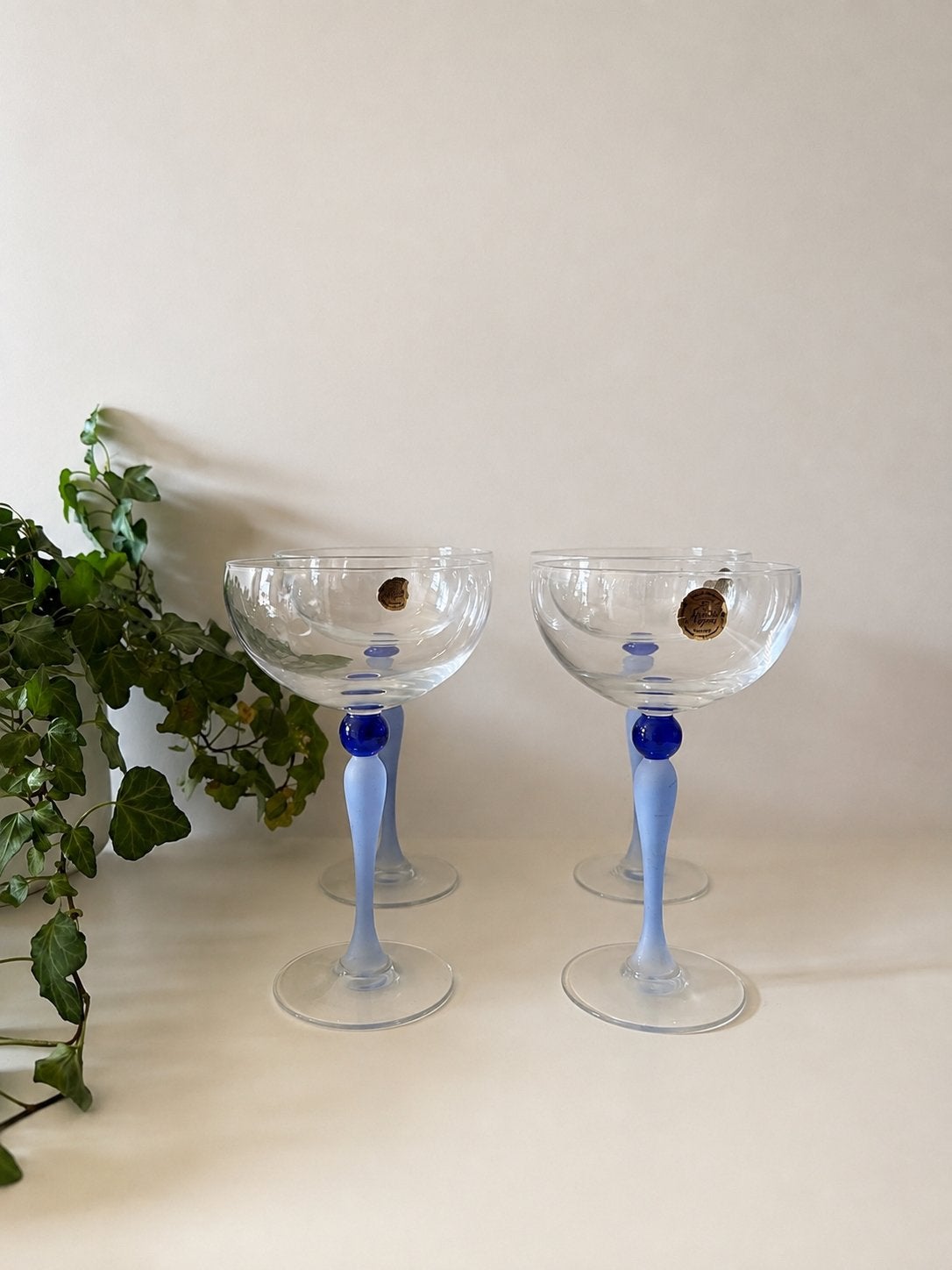 Cristal D’Argue kristallen champagne coupes set van 4, Antiek en Kunst, Ophalen of Verzenden