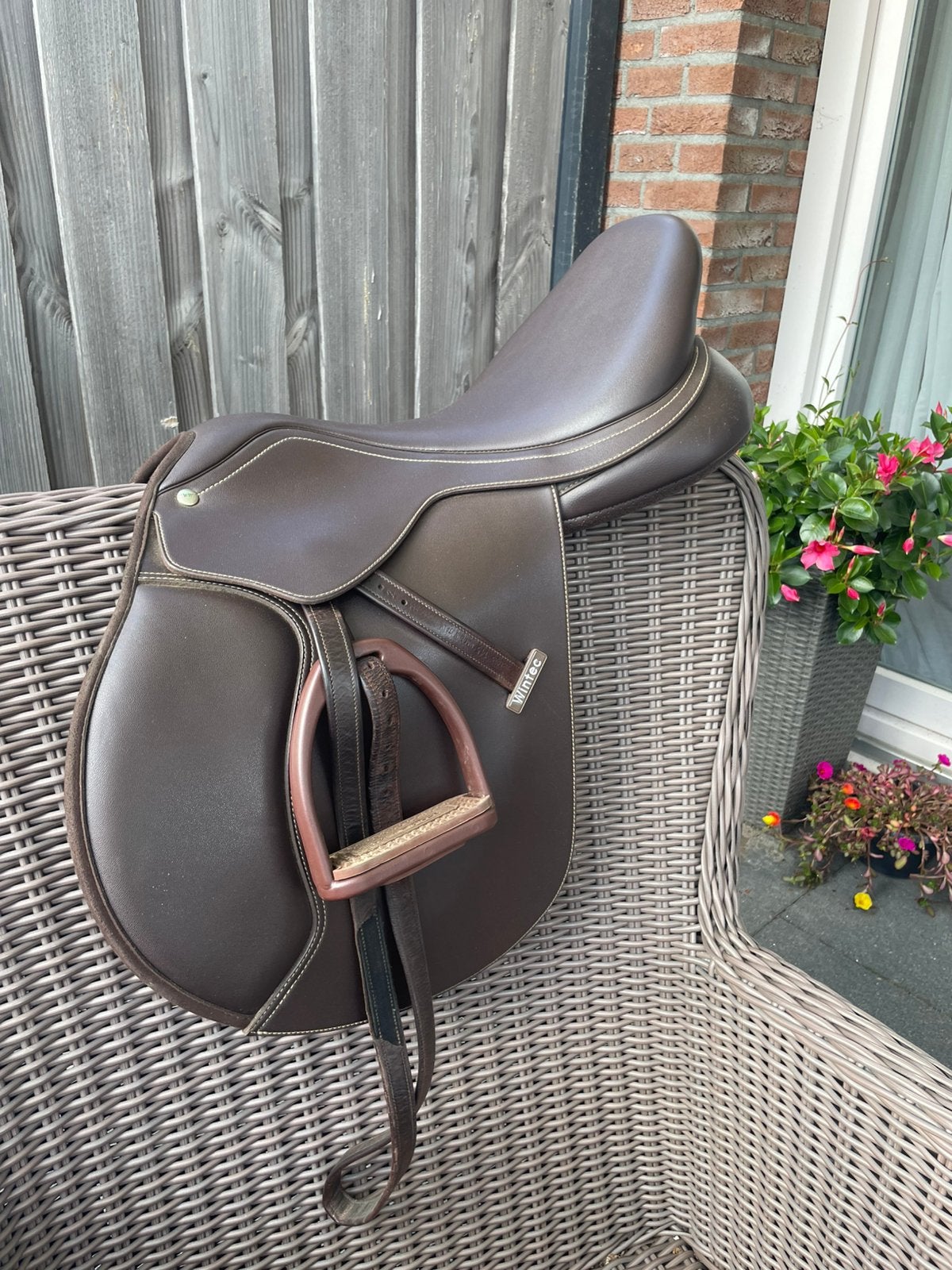 Z.G.A.N Wintec zadel 18 inch, Ophalen, Zo goed als nieuw, Springen