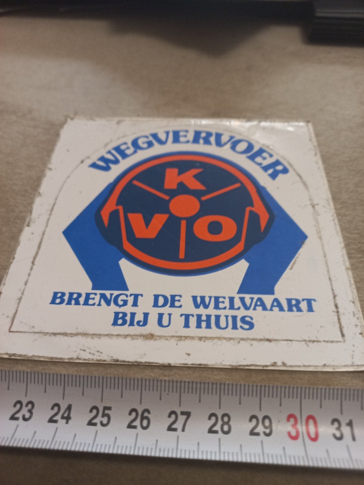 Vintage KVO Wegvervoer reclamesticker, Verzamelen, Ophalen of Verzenden, Gebruikt