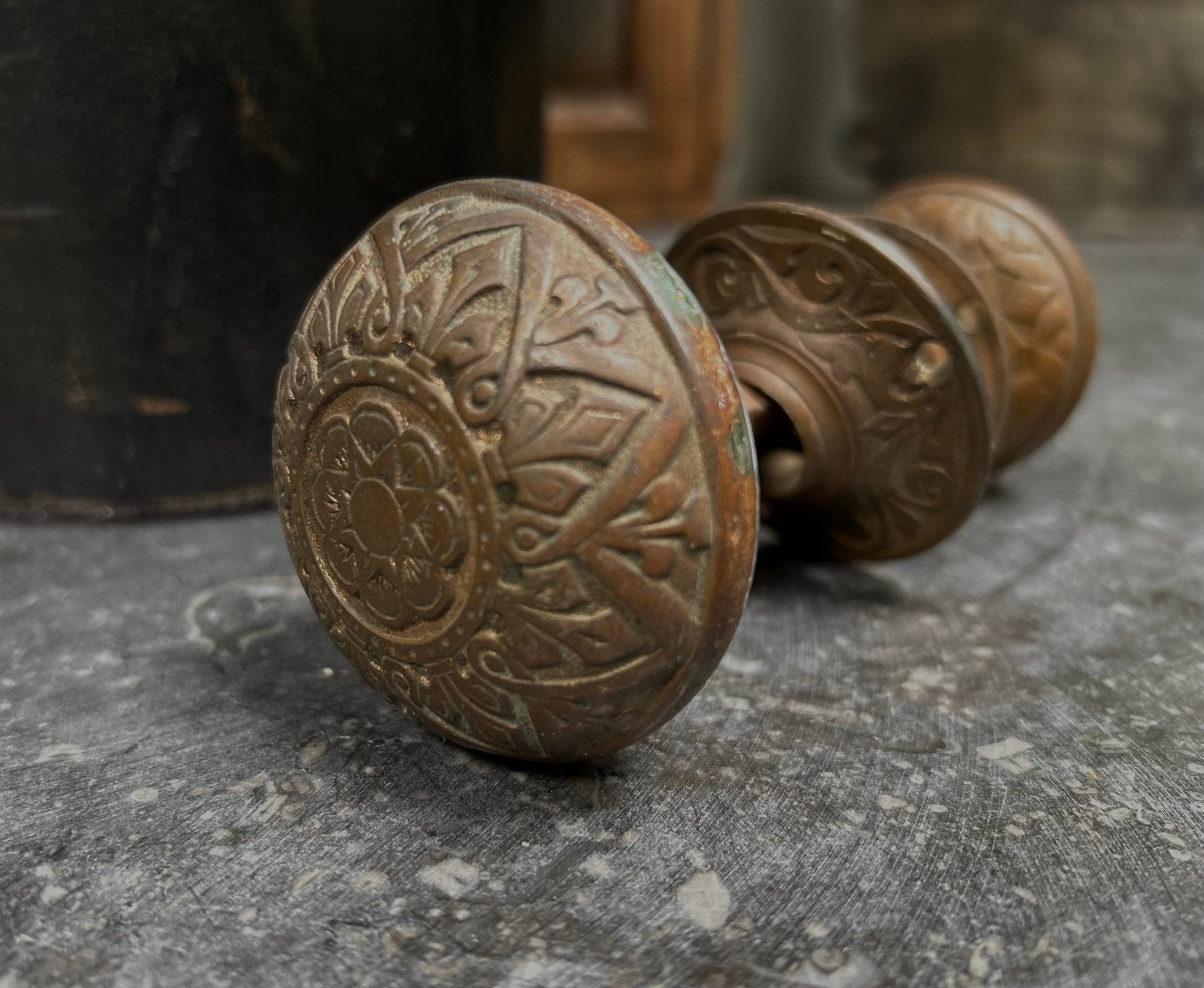 Set oosterse deurknoppen & rozetten sober sleets, Antiek en Kunst, Ophalen of Verzenden