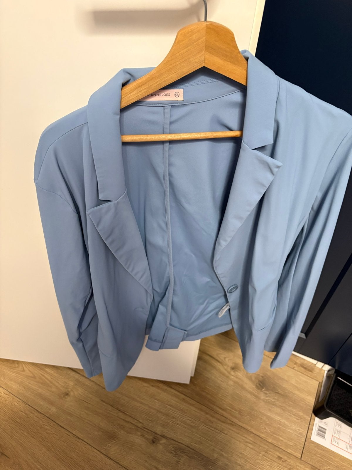Studio Anneloes Blazer en Broek Travelstof - Blauw, Kostuum of Pak, Blauw, Maat 46/48 (XL) of groter, Ophalen of Verzenden