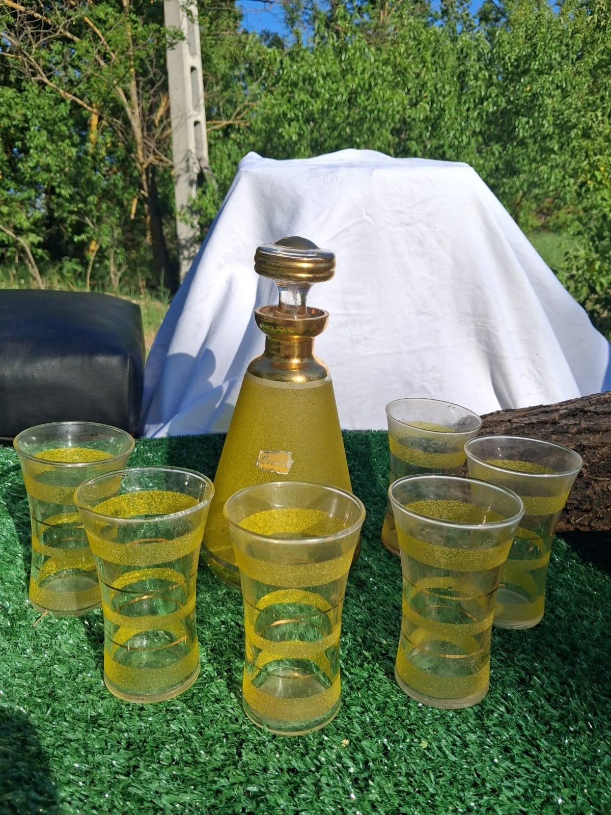 Vintage Celsa like like karaf met 6 glaasjes, Ophalen of Verzenden