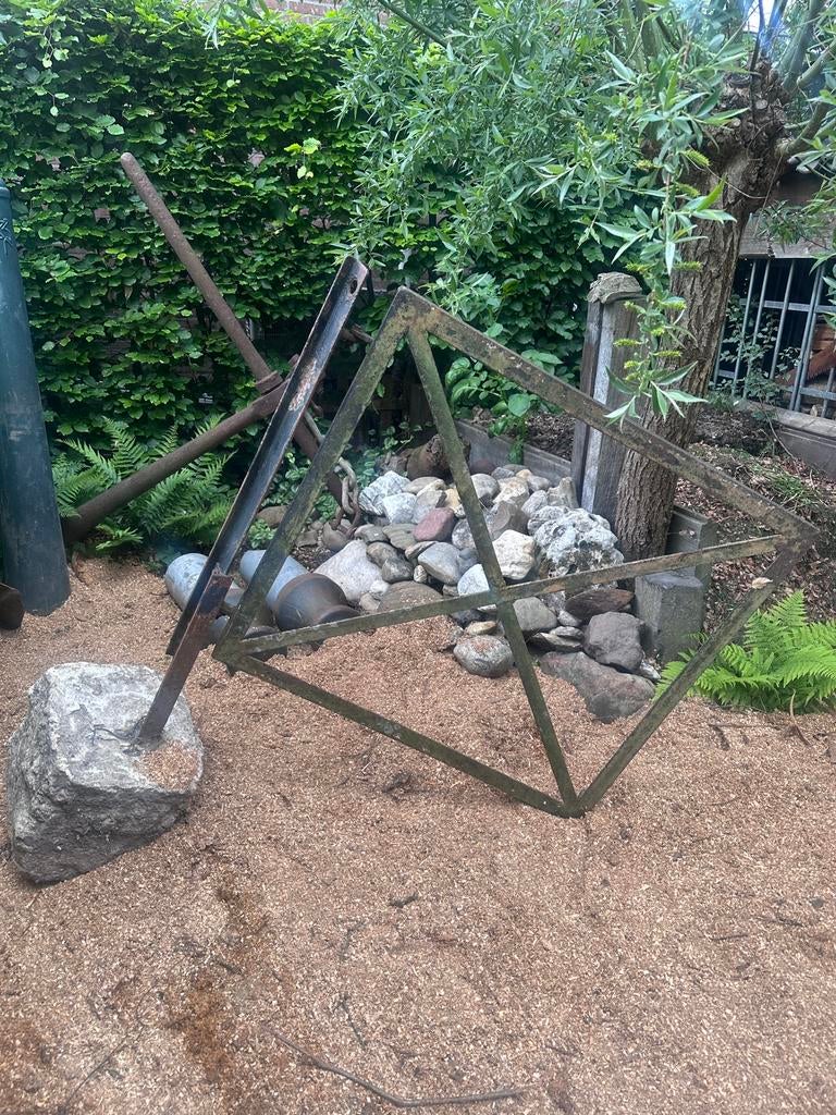 Metalen tuin poort, Tuin en Terras, Ophalen, Zo goed als nieuw, IJzer, 200 cm of meer