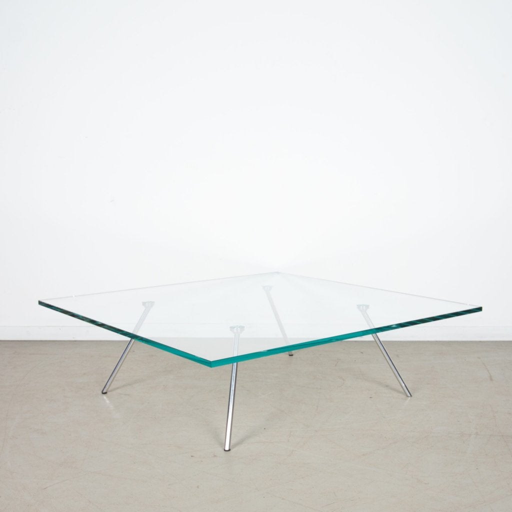 1x Beek Collection Maupertuus Salontafel Glas - Chroom, Niet ingevuld, Zo goed als nieuw, Glas, Minder dan 50 cm