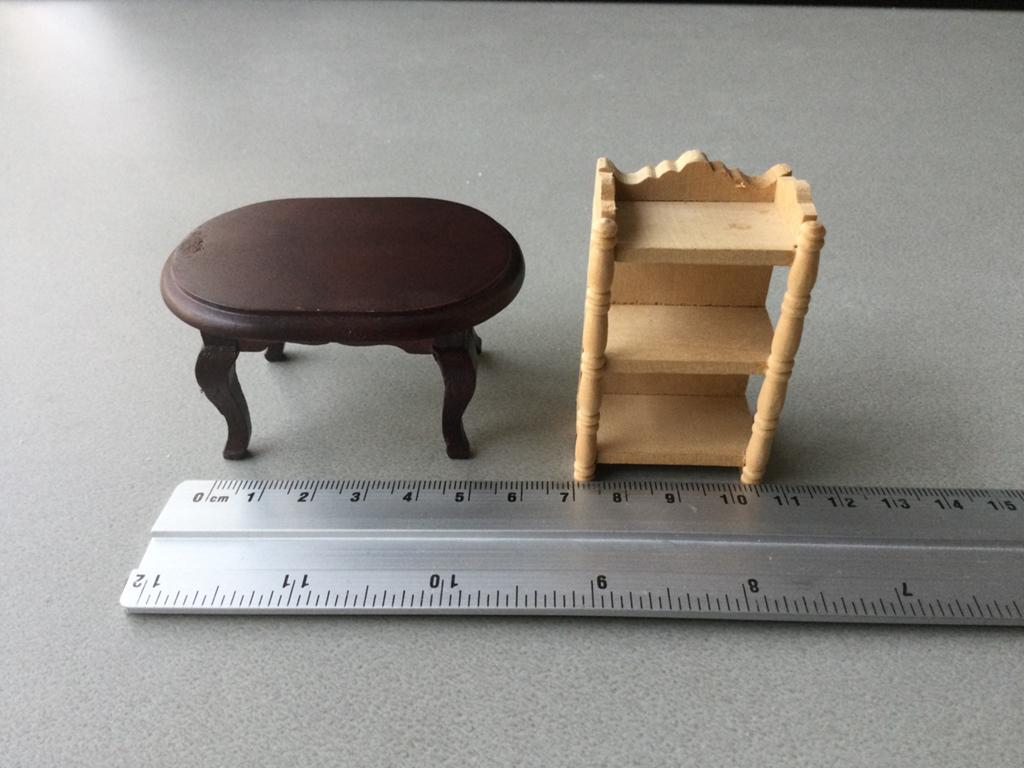 Poppenhuis salontafel en houten rekje, Ophalen of Verzenden, Zo goed als nieuw, Poppenhuis