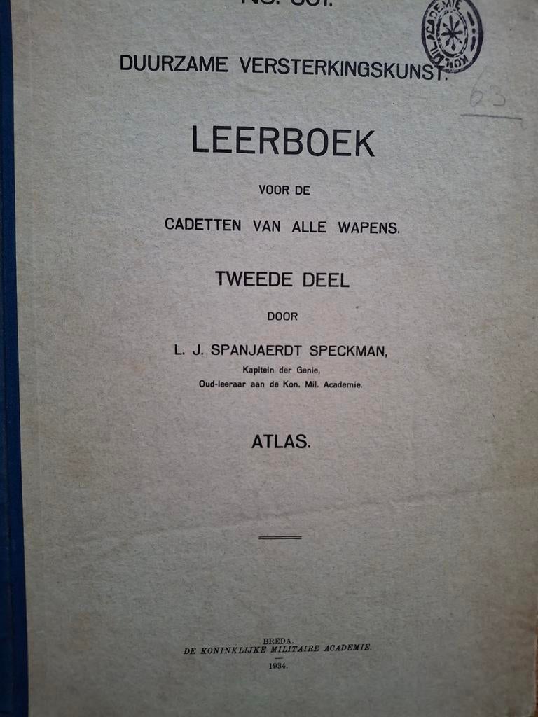 Duurzame versterkingskunst 1934 Krupp kazemat bunker bom WOI, Ophalen of Verzenden, Gelezen, L.J. Spanhaerdt Speckman