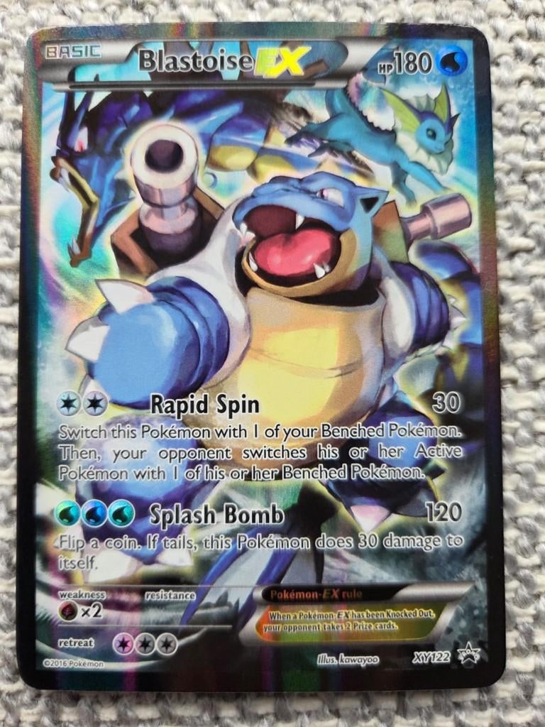 pokemon black star promo holo blastoise ex XY122 mythical, Ophalen of Verzenden, Zo goed als nieuw, Losse kaart, Foil