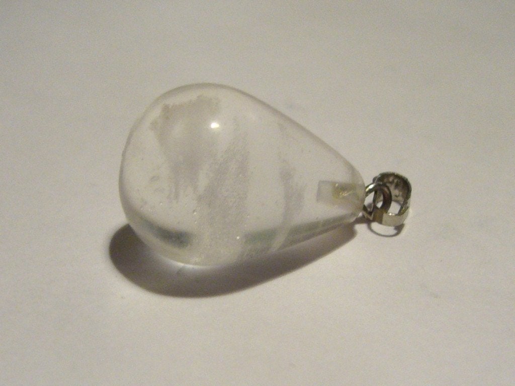 bergkristal druppel pendel hanger mineraal edelsteen kwarts, Ophalen of Verzenden, Zo goed als nieuw, Steen of Mineraal, Met edelsteen