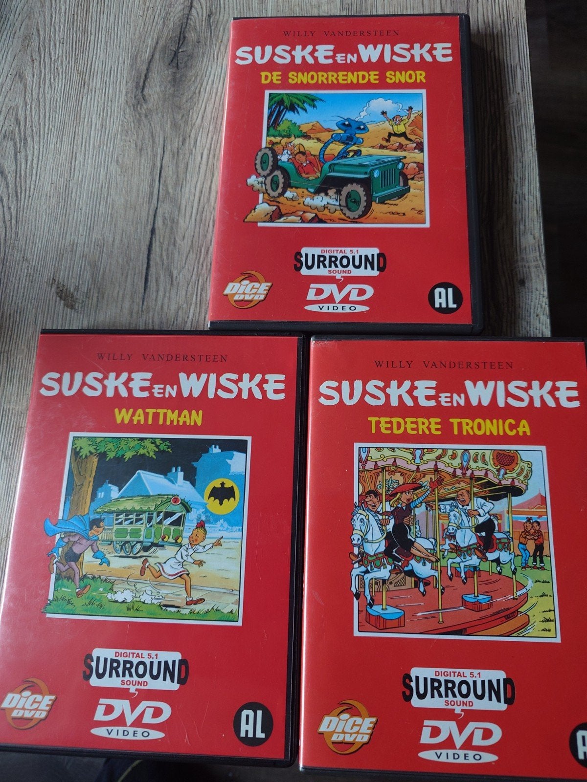 Suske & Wiske 3x DvDs NL, Ophalen of Verzenden, Zo goed als nieuw