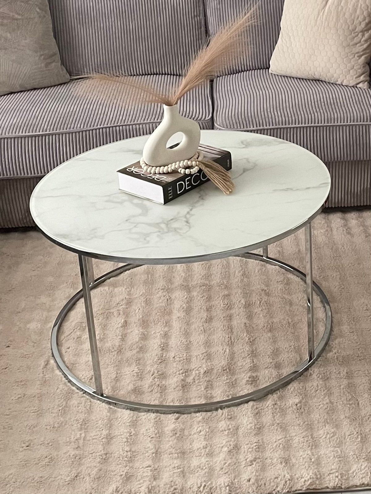 Salontafel, Huis en Inrichting, Ophalen, Zo goed als nieuw, Rond, 50 tot 100 cm