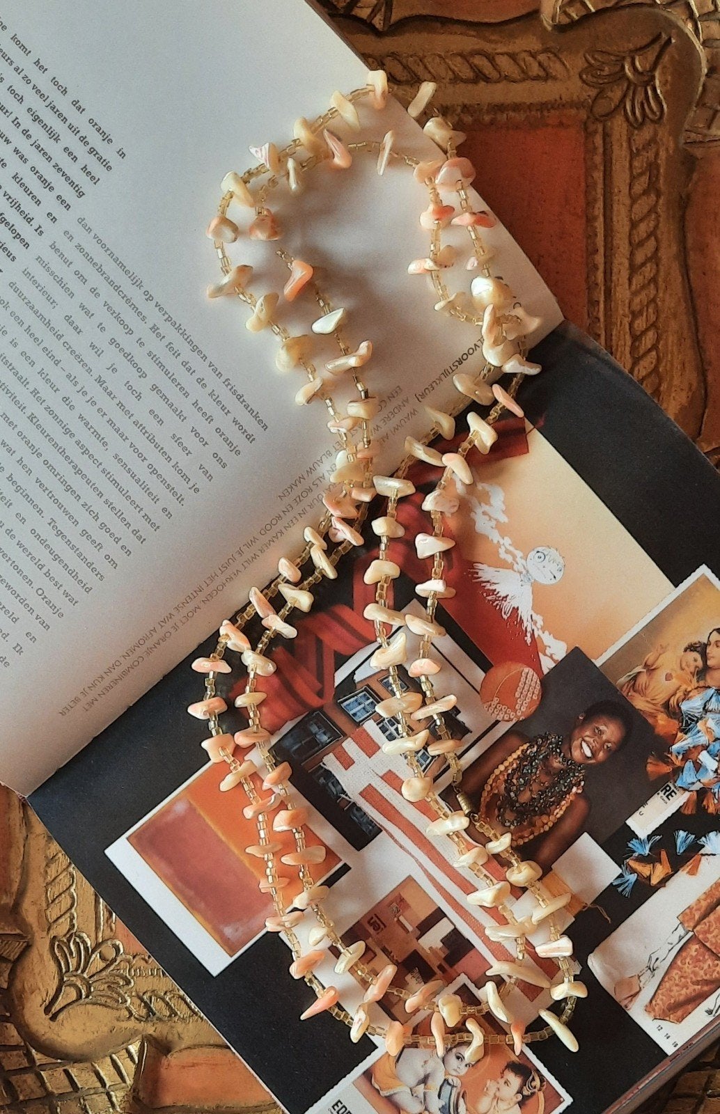 jaren 60 ketting schelpen, Sieraden, Tassen en Uiterlijk, Ophalen of Verzenden, Overige materialen