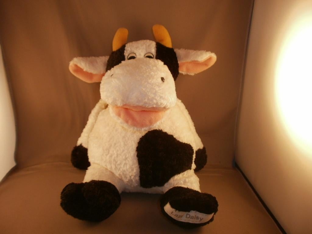 Anna club plush koe lazy Daisy zwart wit roze oren mond 34cm, Kinderen en Baby's, Overige karakters, Nieuw, Wasbaar, Ophalen of Verzenden