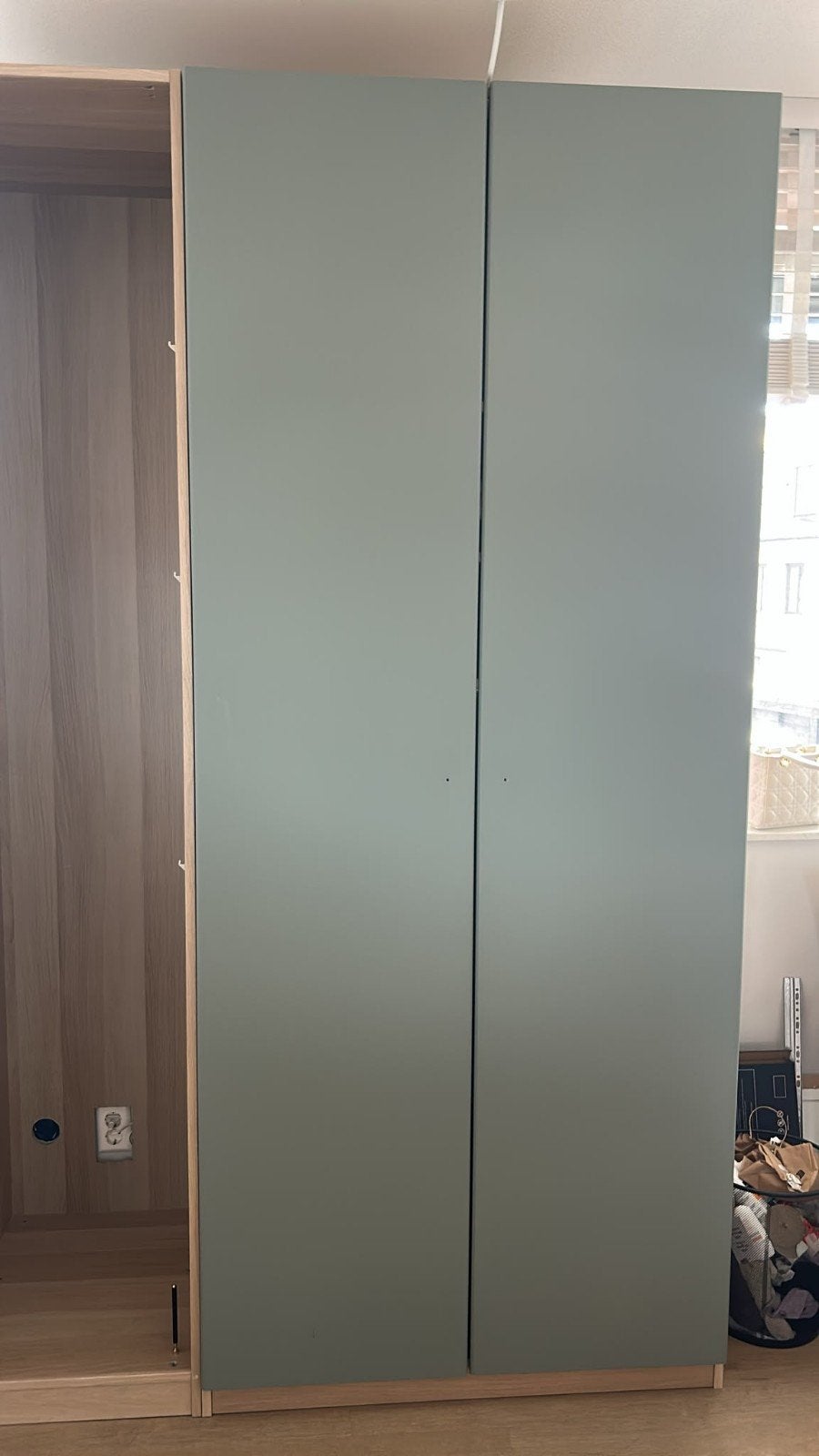 3x IKEA REINSVOLL Deur Grijsgroen 50x229 cm, Ophalen, Zo goed als nieuw, 50 tot 100 cm, 200 cm of meer