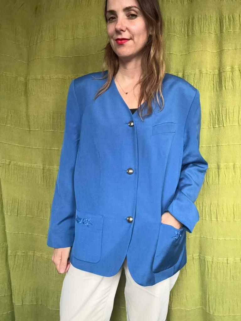 Vintage blazer / jasje / blauw / maat 46 / XL / oversized, Hgv, Blauw, Hgv, Maat 46/48 (XL) of groter