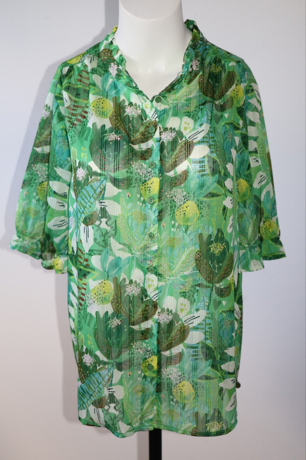 Pom Amsterdam blouse maat 40 / L - Groene print, Pom Amsterdam, NL, Ophalen of Verzenden, Zo goed als nieuw