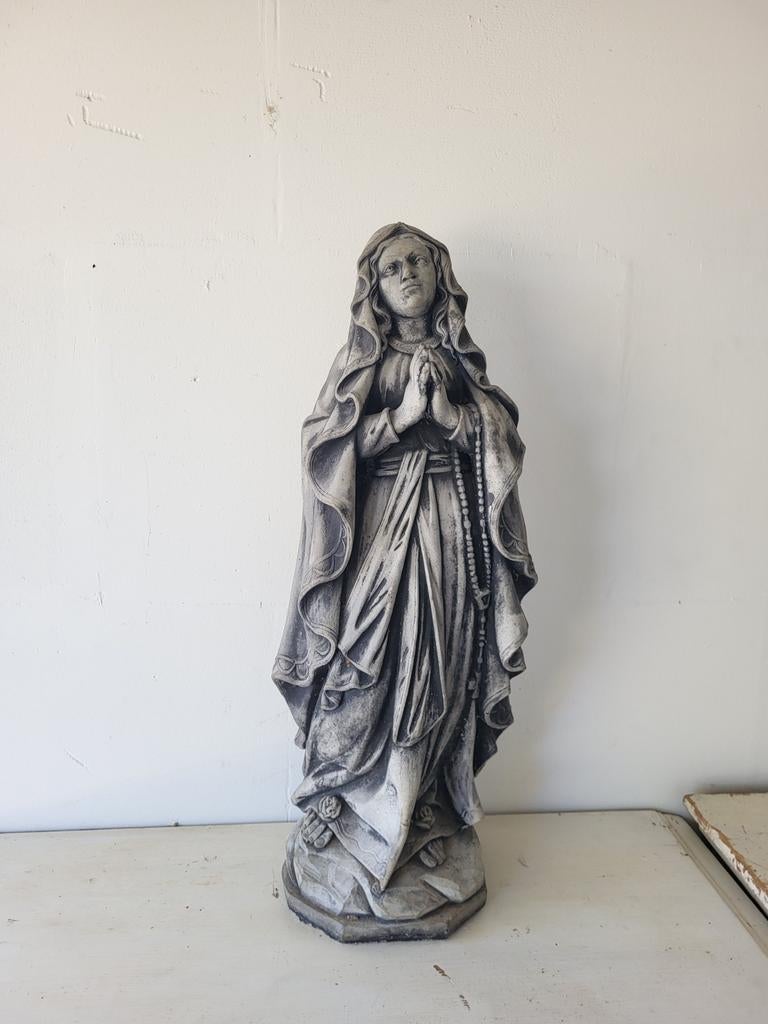 Groot Mariabeeld van steen - 70 cm hoog, ca. 30 kg, Antiek en Kunst, Ophalen