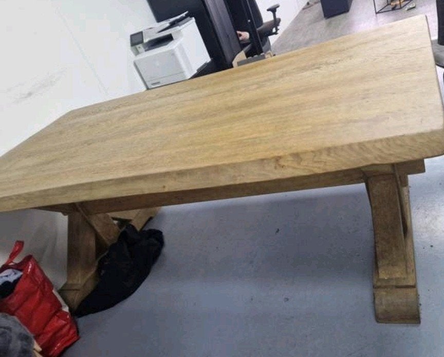 Eikenhout boomblad eettafel, Huis en Inrichting, Tafels | Eettafels, Ophalen, 100 tot 150 cm, Eikenhout, 200 cm of meer