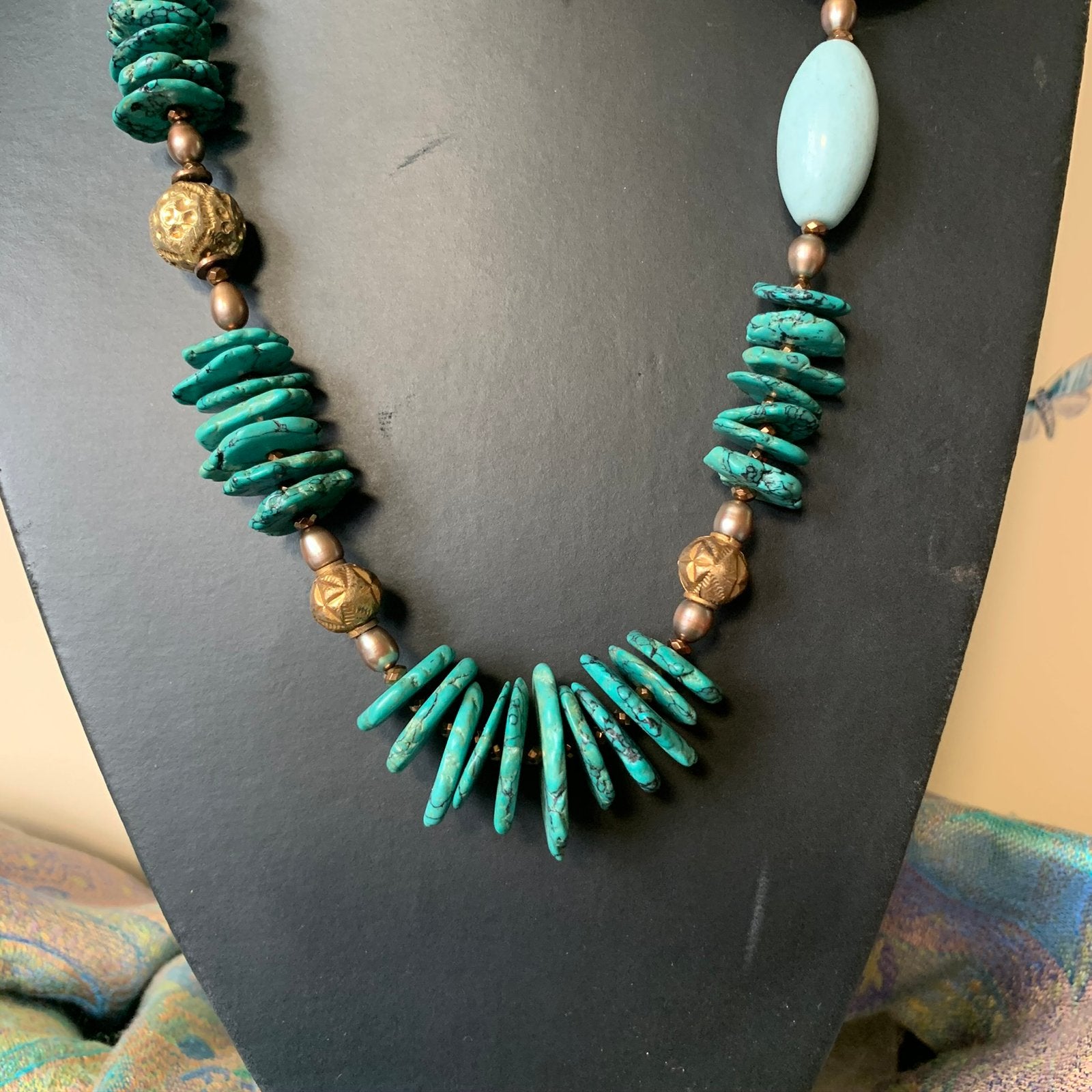 Turkoois turquoise amazoniet beschermt geluk eyecatcher, Blauw, Magnolia11, Nieuw, Ophalen of Verzenden