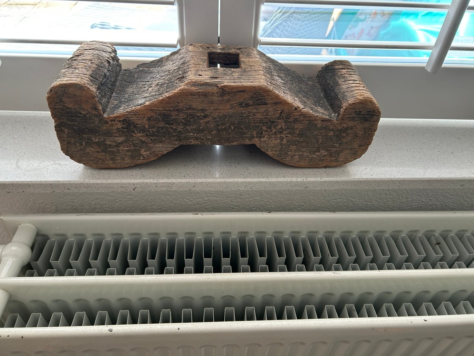 Houten poer/ kandelaar hoffz, stoer, sober inr, Ophalen of Verzenden, Zo goed als nieuw, Kandelaar