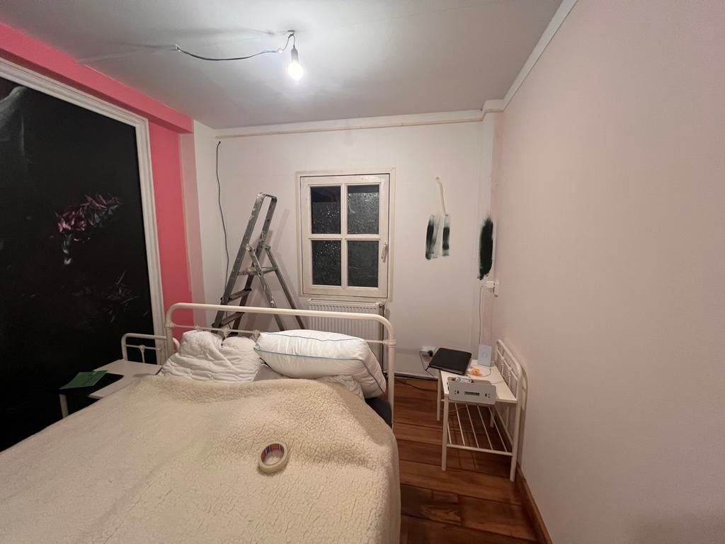 Compleet wit metalen bed + nachtkastjes VINTAGE, Huis en Inrichting, Slaapkamer | Bedden, Wit, Tweepersoons, Metaal, 140 cm