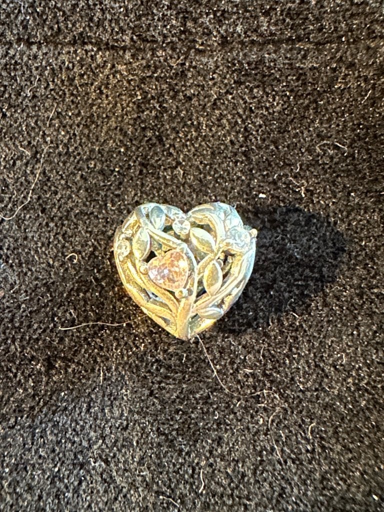 bedel voor pandora hart met roze zirkonia, Sieraden, Tassen en Uiterlijk, Bedels, Ophalen of Verzenden, Zo goed als nieuw, Zilver