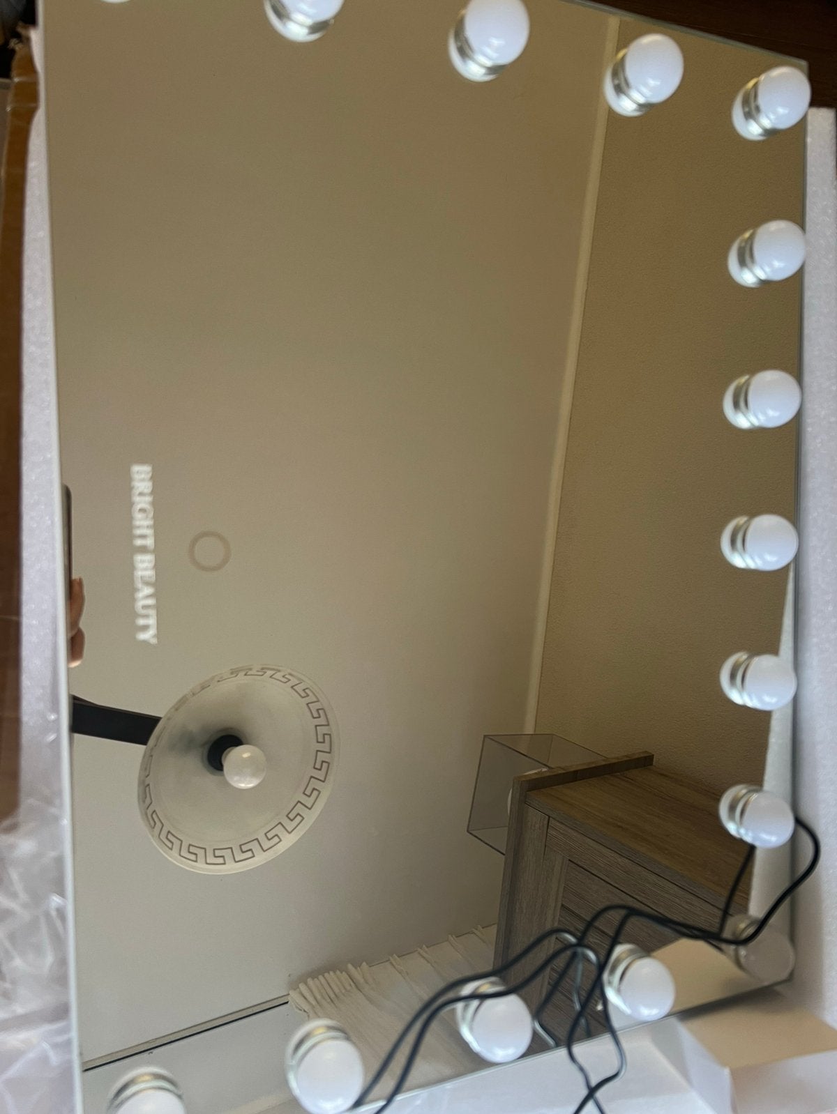 Gloednieuwe bright beauty spiegel, Minder dan 50 cm, Ophalen of Verzenden, Zo goed als nieuw, Minder dan 100 cm