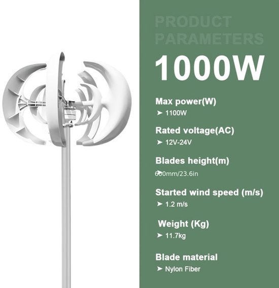 Windmolen – Windturbine – Verticale Windmolen, Corvance B.V., Verzenden, Nieuw, Corvancebol@gmail.com