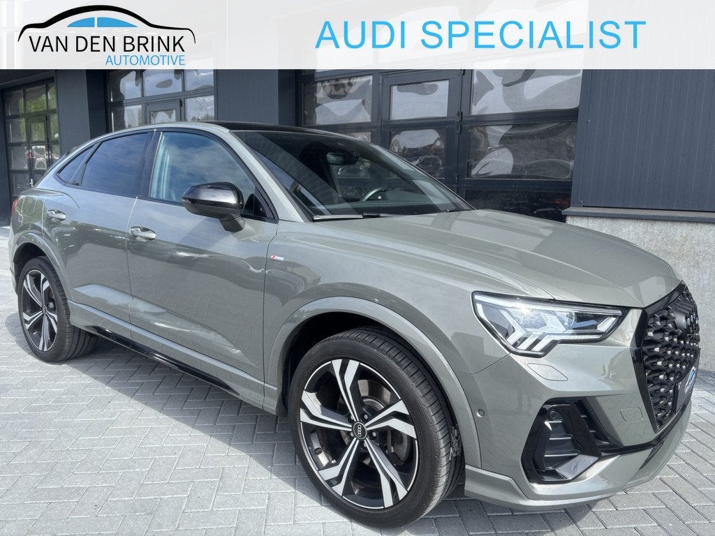 Audi Q3 Sportback 45 TFSIe S-line Sonos Pano Memory Seats, Gebruikt, Hybride Elektrisch/Benzine, SUV of Terreinwagen, Zilver of Grijs