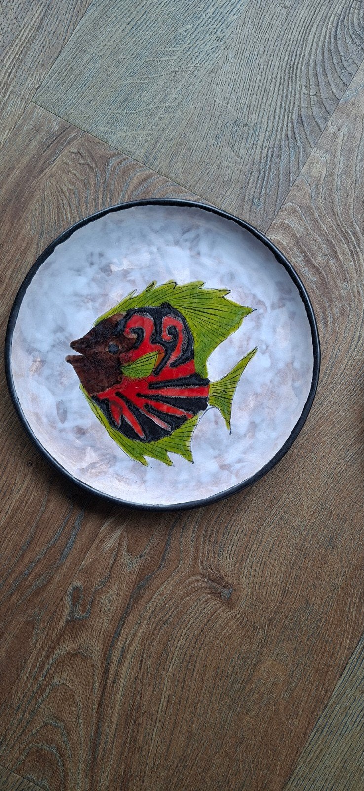 Le brescon Decoratieve borden met vissenmotief - Lichte besc, Ophalen of Verzenden