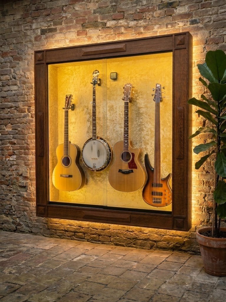 Antieke Art Deco/modern art vitrine kast voor bijv. gitaren, Ophalen, Gebruikt, Overige typen