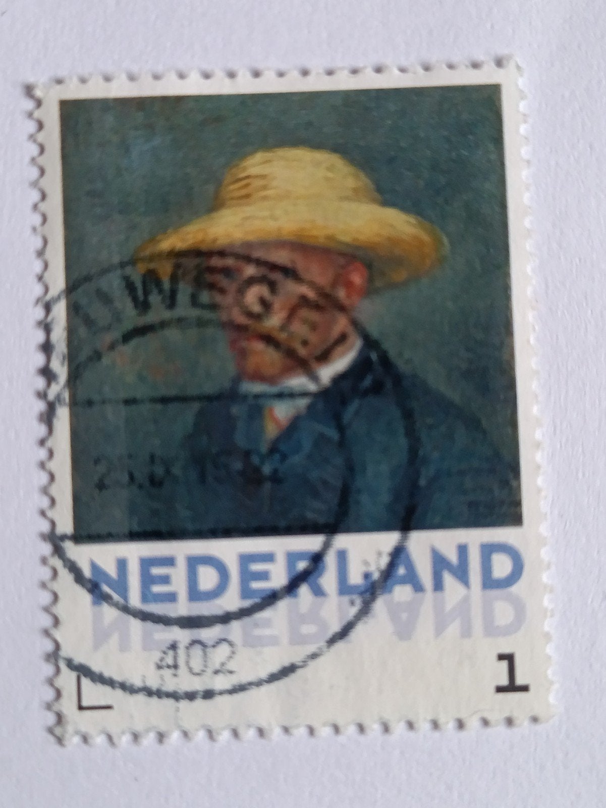 Persoonlijke Nederland - Zelfportret Vincent van Gogh (Geste, Postzegels en Munten, Ophalen of Verzenden, Na 1940, Gestempeld