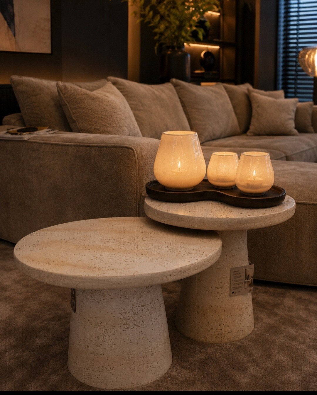 PTMD Adwin Salontafel/Bijzettafels, Ophalen, Minder dan 55 cm, Rond, Nieuw