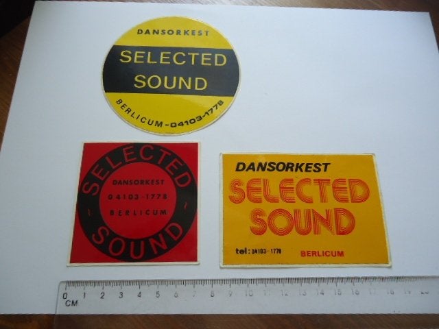 sticker oud Berlicum SELECTED SOUND band orkest dans retro 3, Verzenden, Zo goed als nieuw, Bedrijf of Vereniging