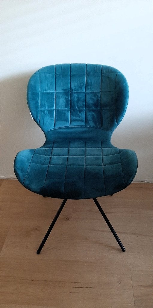ZUIVER, 6 eetkamerstoelen OMG, blauw, Ophalen, Gebruikt, Blauw, Metaal