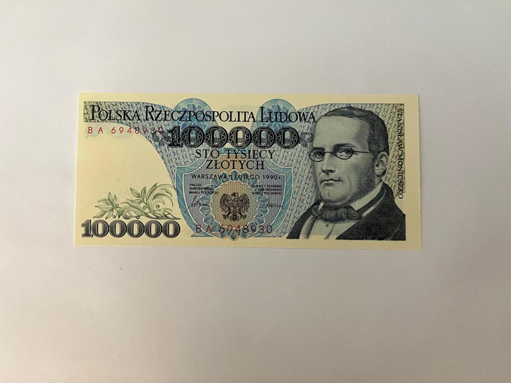Polen 100.000 Zloty biljet 1990 - Stanisław Moniuszko, Verzenden, Polen, Los biljet