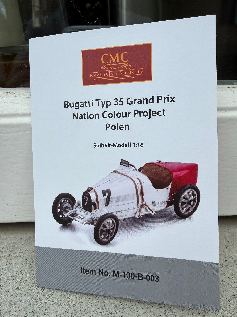 1:18 Bugatti Typ35 Nation Colour Poland CMC M-100-B-003, Hobby en Vrije tijd, Modelauto's | 1:18, Overige merken, Auto, Nieuw