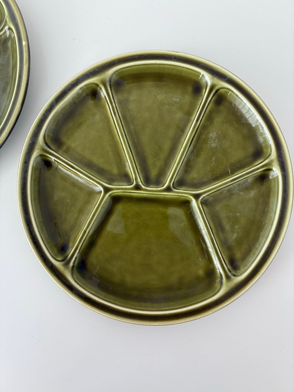 Set van 2 Gien France schalen met 5 vakken, olijfgroen, Ophalen of Verzenden