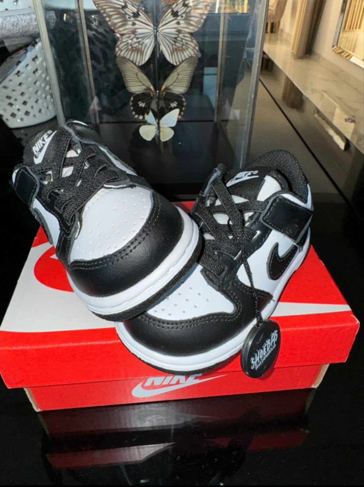 Nike Dunk Low Panda baby sneakers maat 21, Ophalen of Verzenden, Zo goed als nieuw, Jongetje of Meisje, Schoentjes