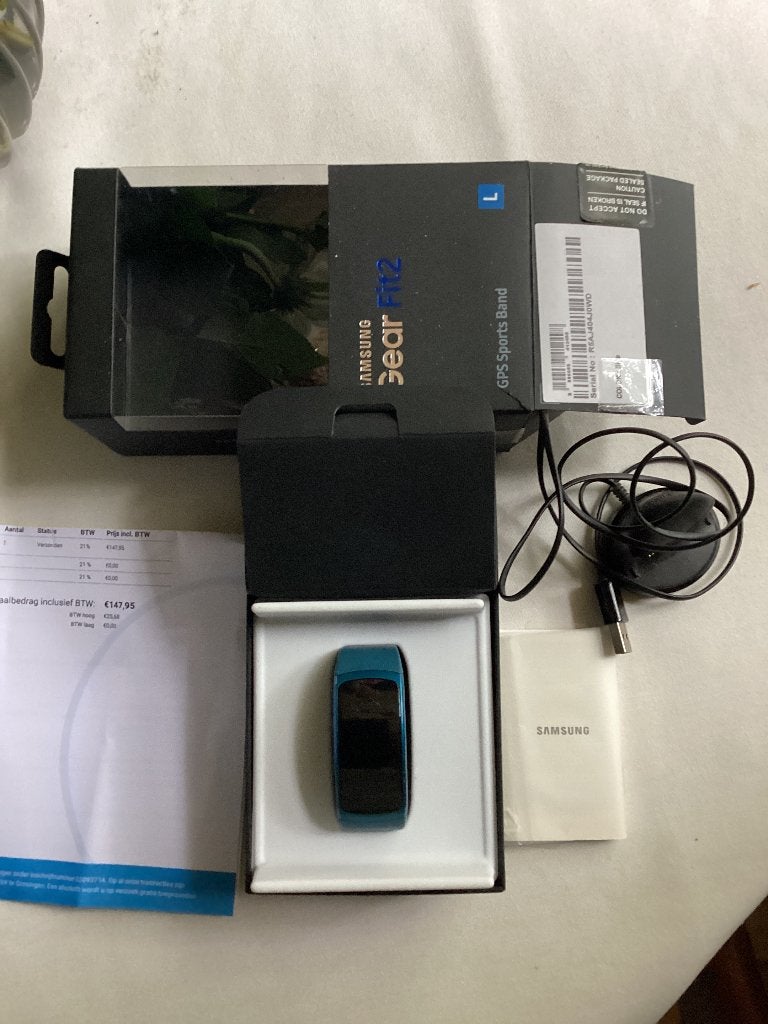 Samsung Gear Fit2 - Blauw/Groen - Zo goed als nieuw, Blauw, Ophalen of Verzenden, Zo goed als nieuw, Samsung