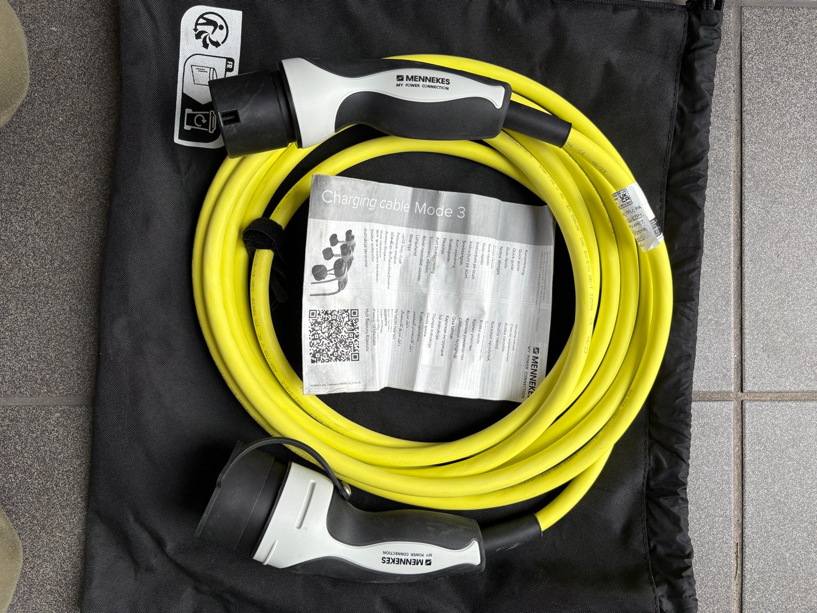 Mennekes laadkabel 20A 480V 6 meter geel., Ophalen of Verzenden, Nieuw, Laadkabel