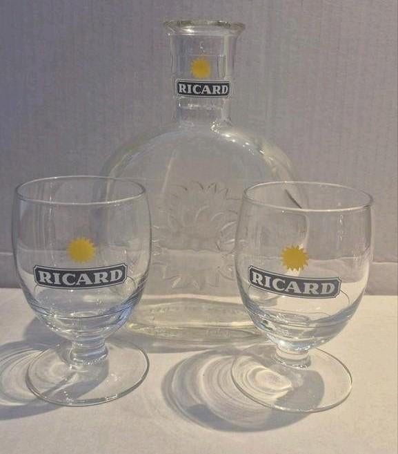 Ricard setje (E), Ophalen of Verzenden, Zo goed als nieuw, Borrel- of Shotglas