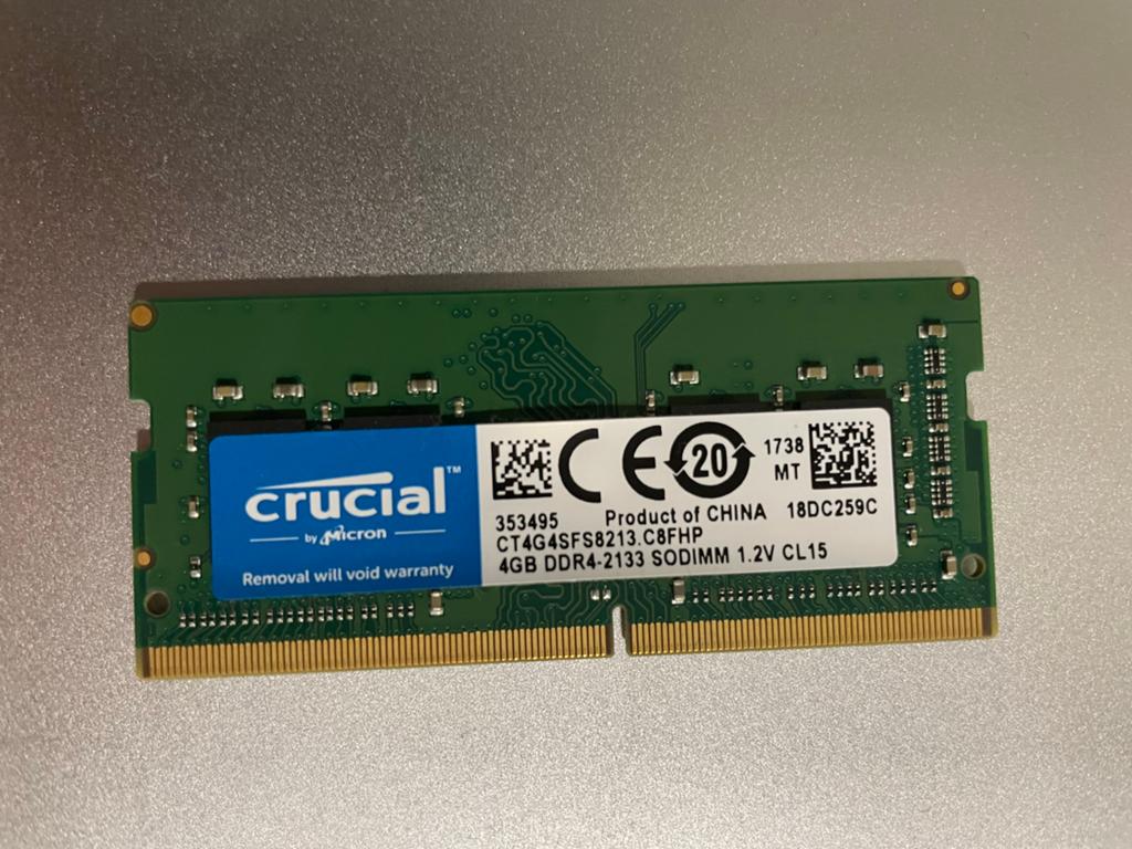 Crucial 4GB DDR4-2133 SODIMM Laptop RAM Geheugen, Gebruikt, DDR4, Ophalen of Verzenden, Laptop