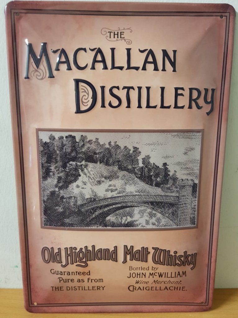 Macallan Distillery relief reclamebord van metaal wandbord, Reclamebord, Info@deconoord.nl, Deco Noord, Nieuw