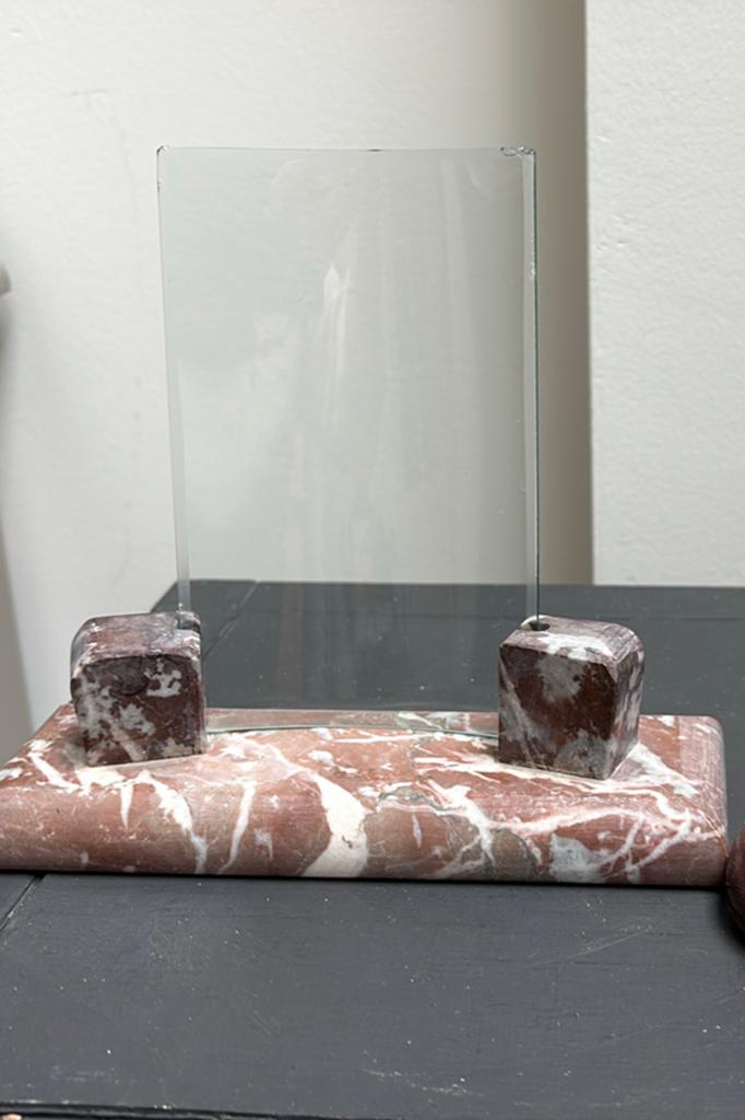 ART DECO MARMEREN FOTOHOUDER. MET GLAS, Huis en Inrichting, Woonaccessoires | Dienbladen, Ophalen of Verzenden, Zo goed als nieuw