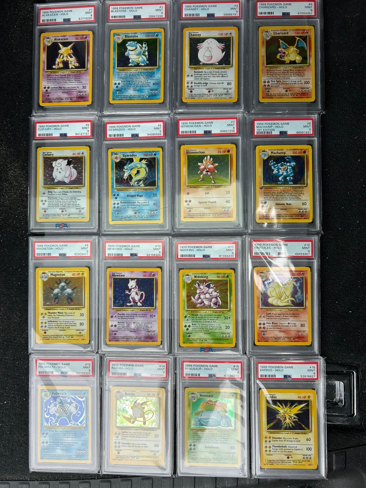 complete base holo set psa 9 (alle 16 kaartjes), Hobby en Vrije tijd, Verzamelkaartspellen | Pokémon, Zo goed als nieuw, Meerdere kaarten