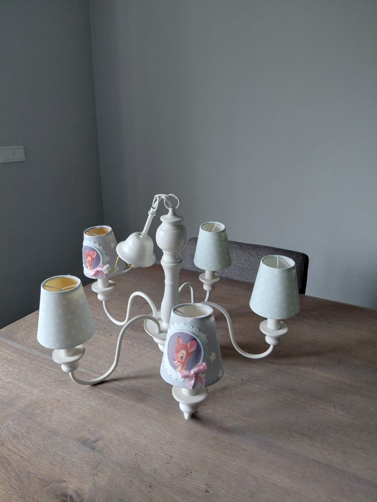 Mooie kroonluchter met kapjes te koop, Ophalen of Verzenden, Gebruikt