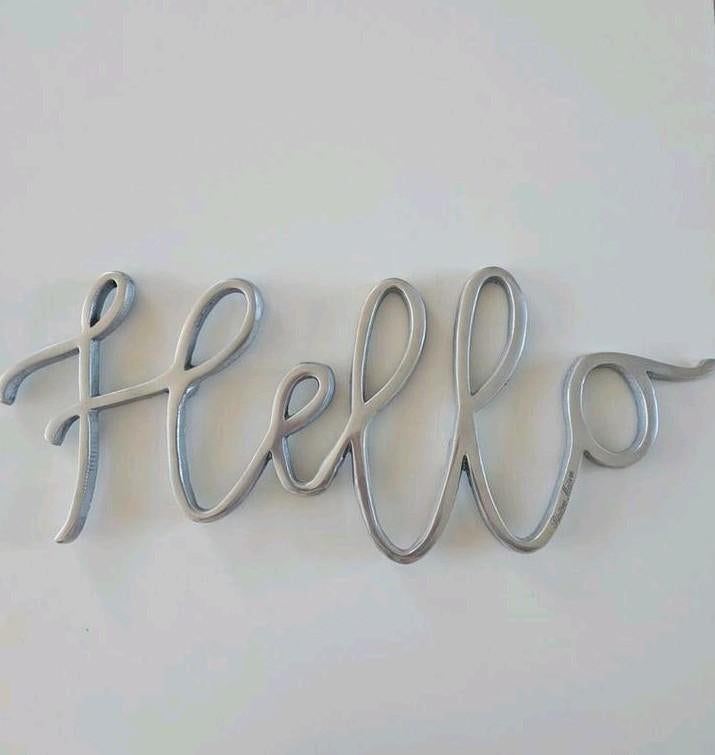 Wanddecoratie Riviera Maison 'Hello', Ophalen of Verzenden