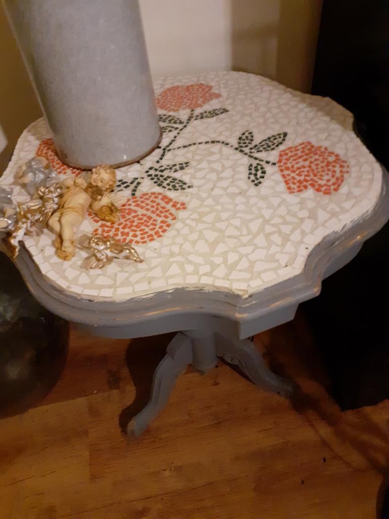 Brocante mozaïek tafeltje bijzettafel, Ophalen