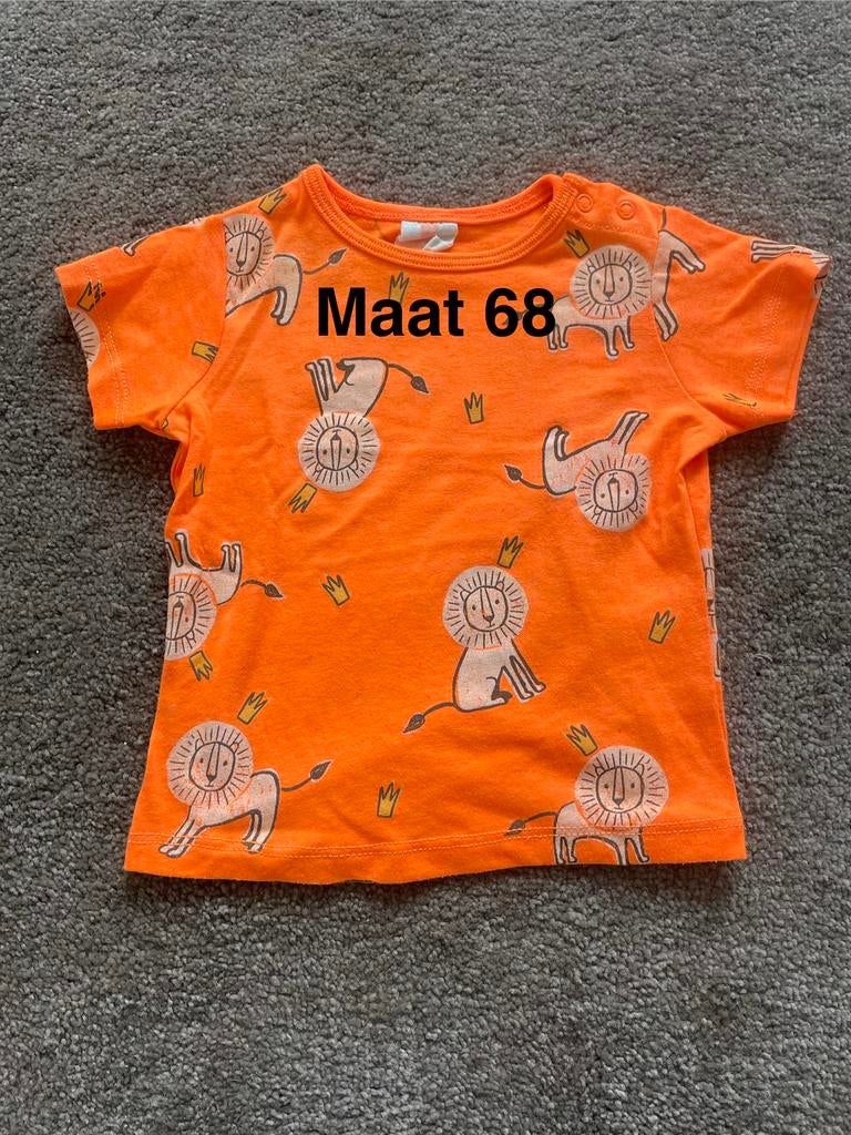 Zomers shirt oranje Koningsdag Maat 68 Hema, Ophalen of Verzenden, Zo goed als nieuw, Jongetje of Meisje, Shirtje of Longsleeve